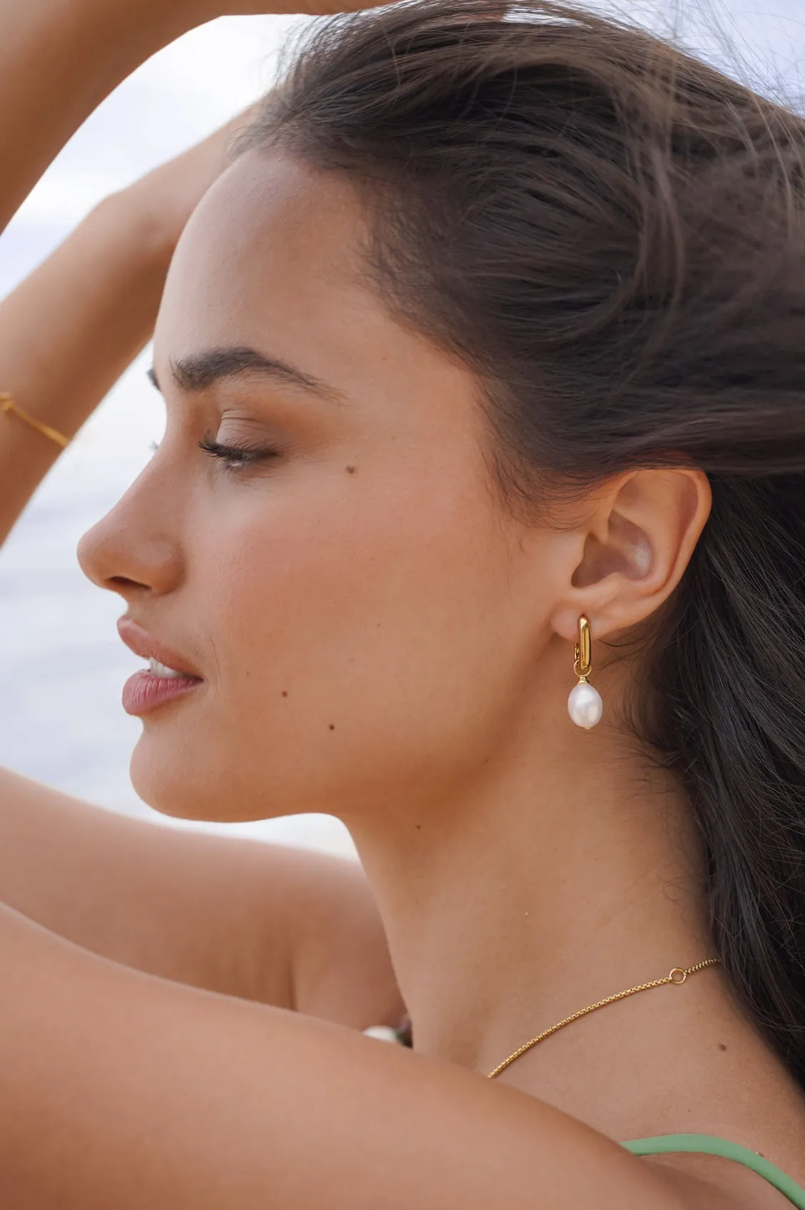 Pearl Drop Link Earrings sold by Estella Bartlett product image thumbnail 2