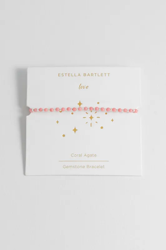 Wellness Coral Agate Gemstone Amelia Bracelet sold by Estella Bartlett