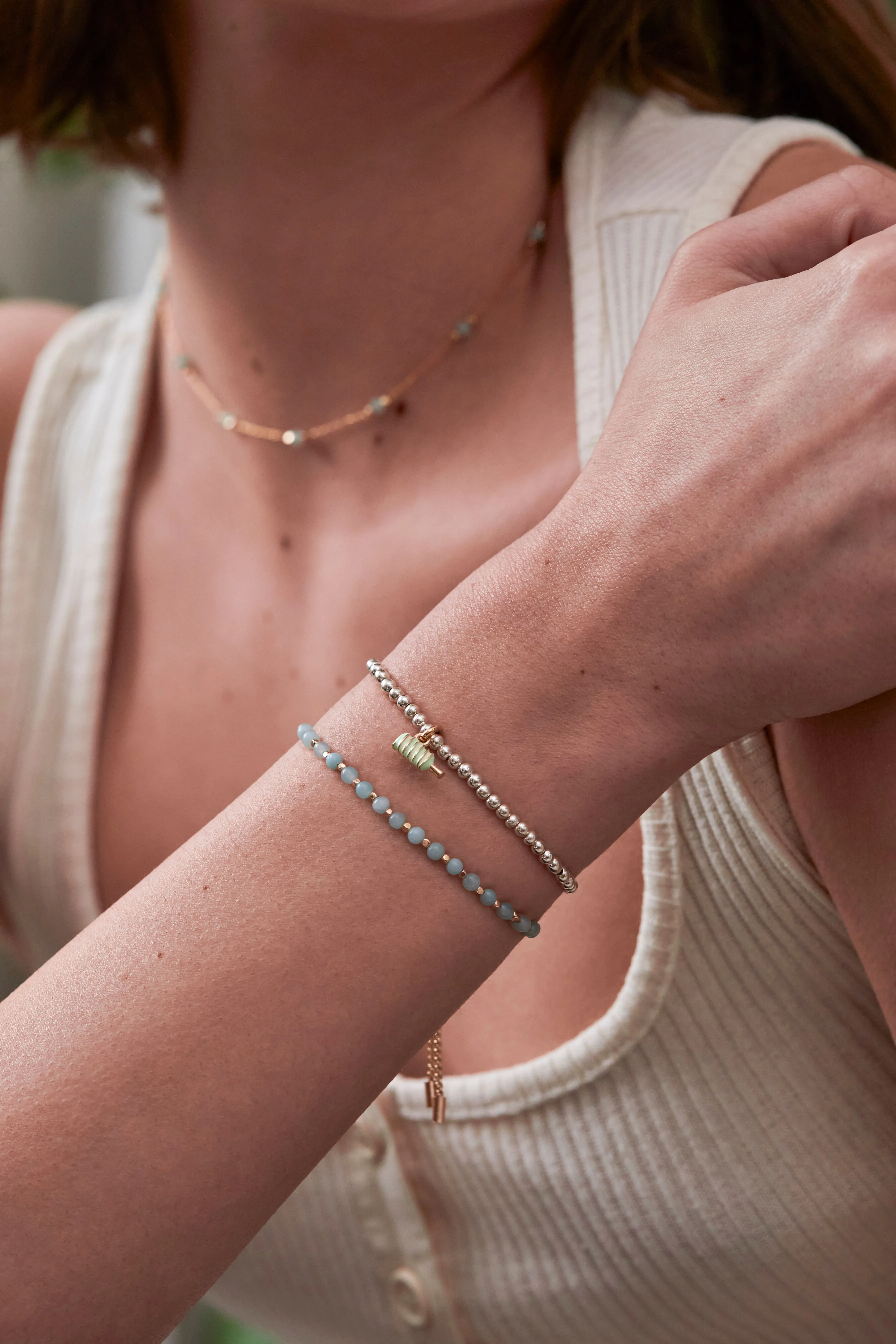 Wellness Amazonite Gemstone Amelia Bracelet sold by Estella Bartlett product image thumbnail 4