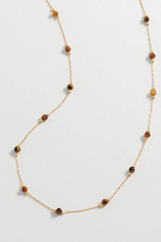 Wellness Tigers Eye Gemstone Bead Necklace sold by Estella Bartlett