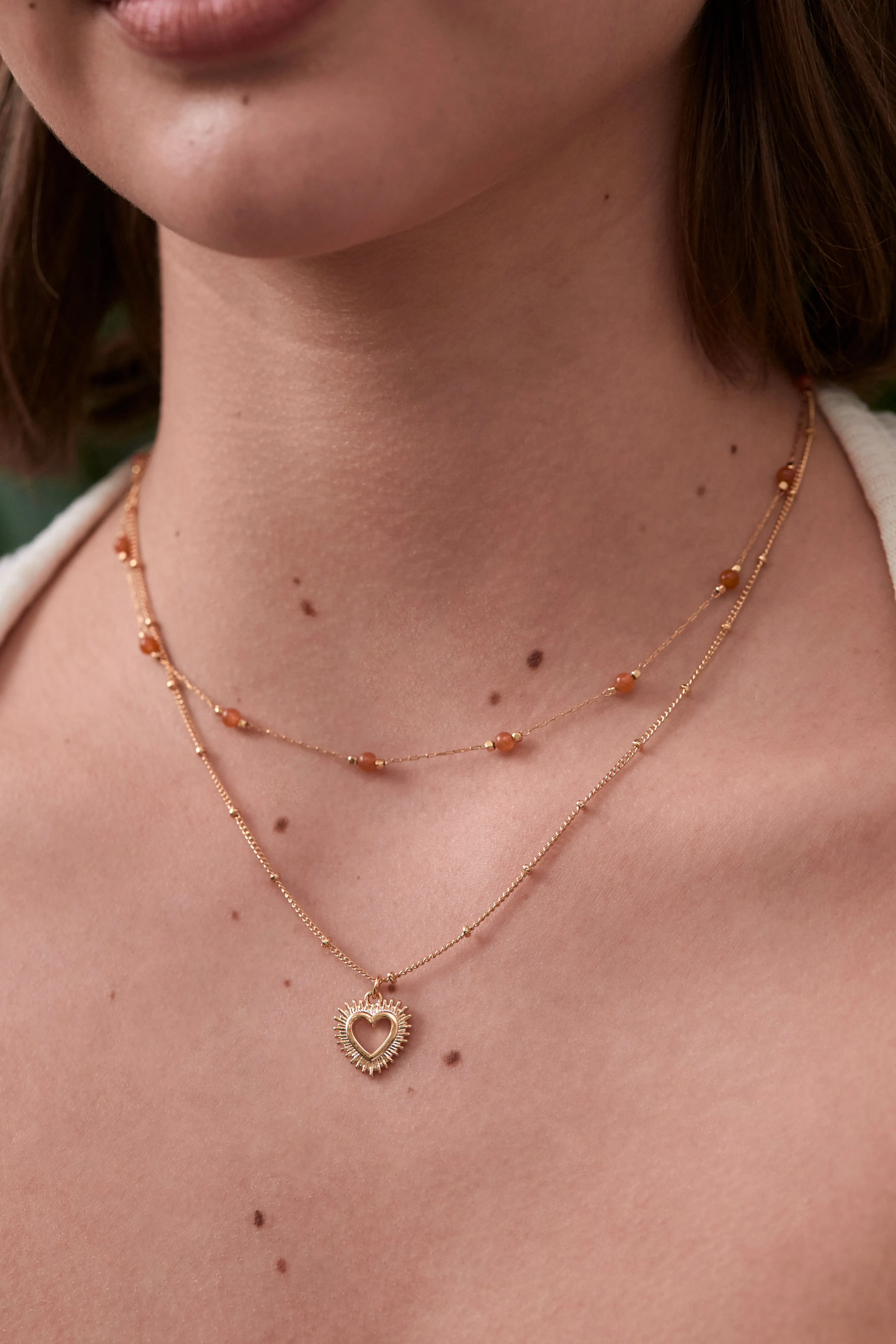 Wellness Carnelian Beaded Chain Necklace sold by Estella Bartlett product image thumbnail 2