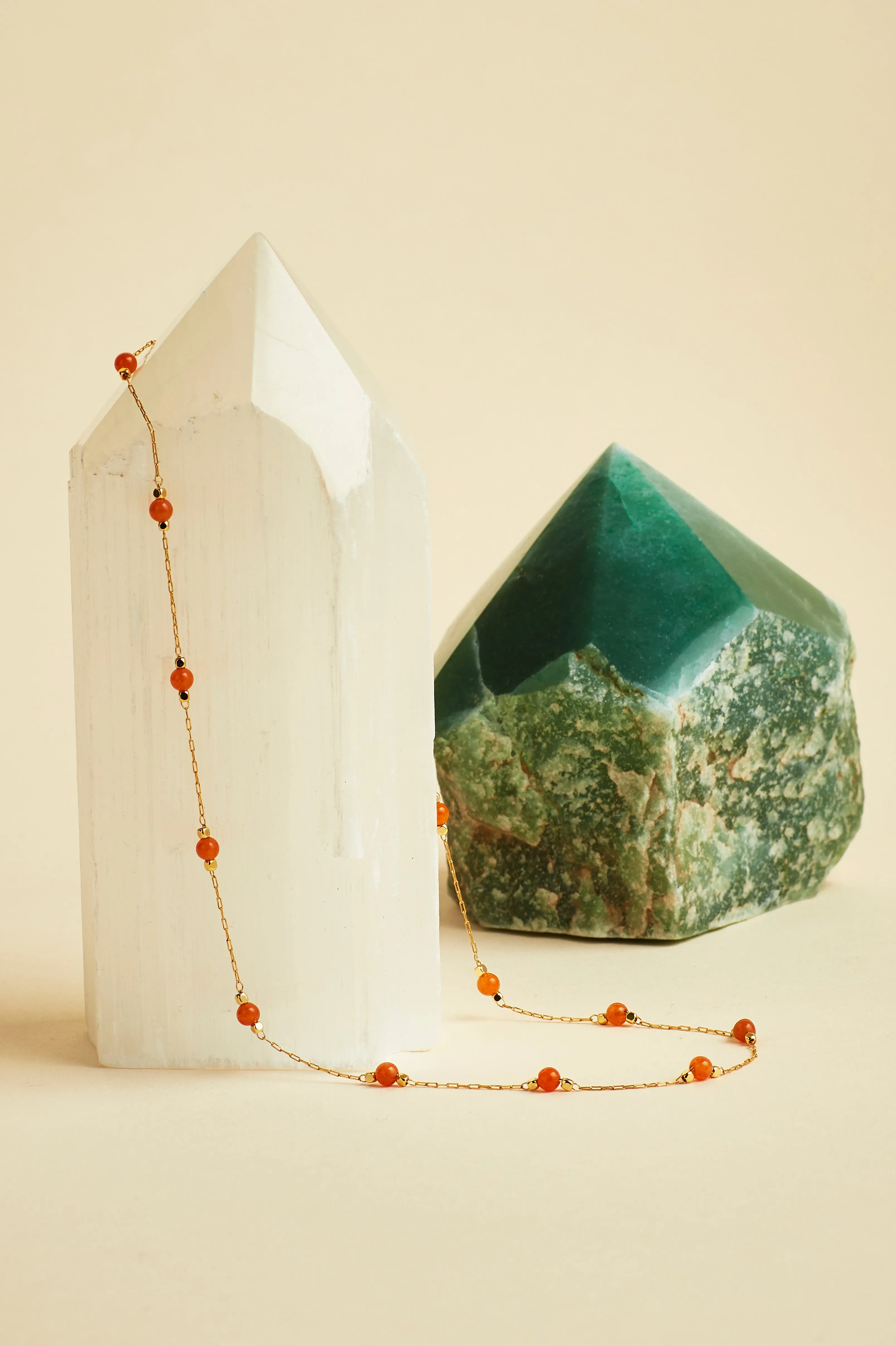 Wellness Carnelian Beaded Chain Necklace sold by Estella Bartlett product image thumbnail 4