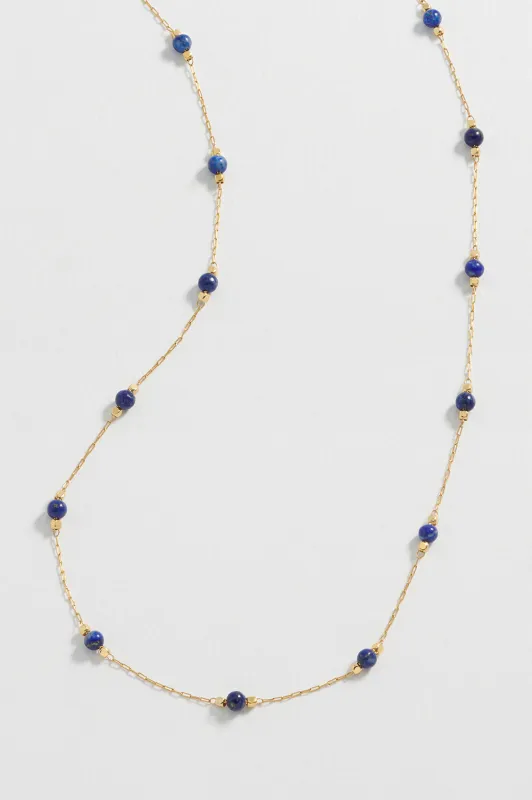Wellness Lapis Lazuli Gemstone Bead Necklace sold by Estella Bartlett