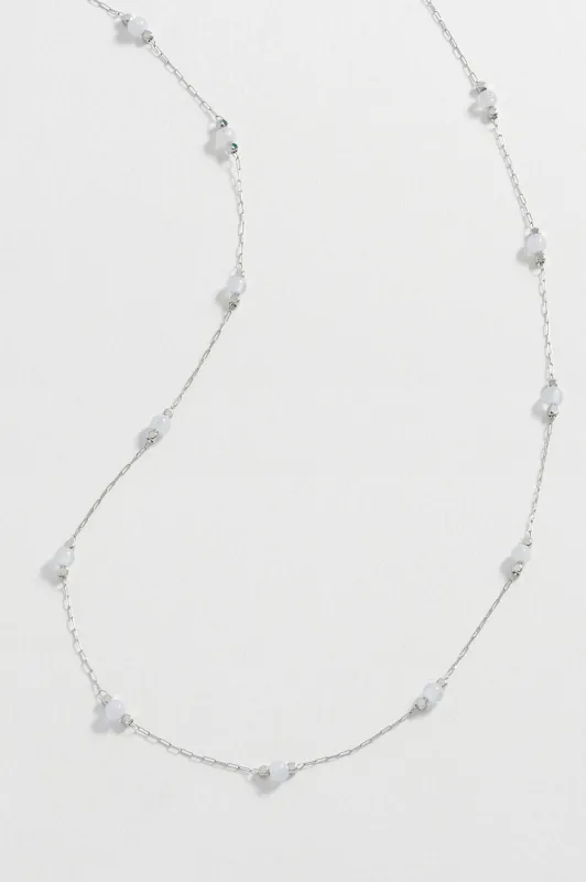 Wellness Blue Lace Agate Gemstone Bead Necklace sold by Estella Bartlett