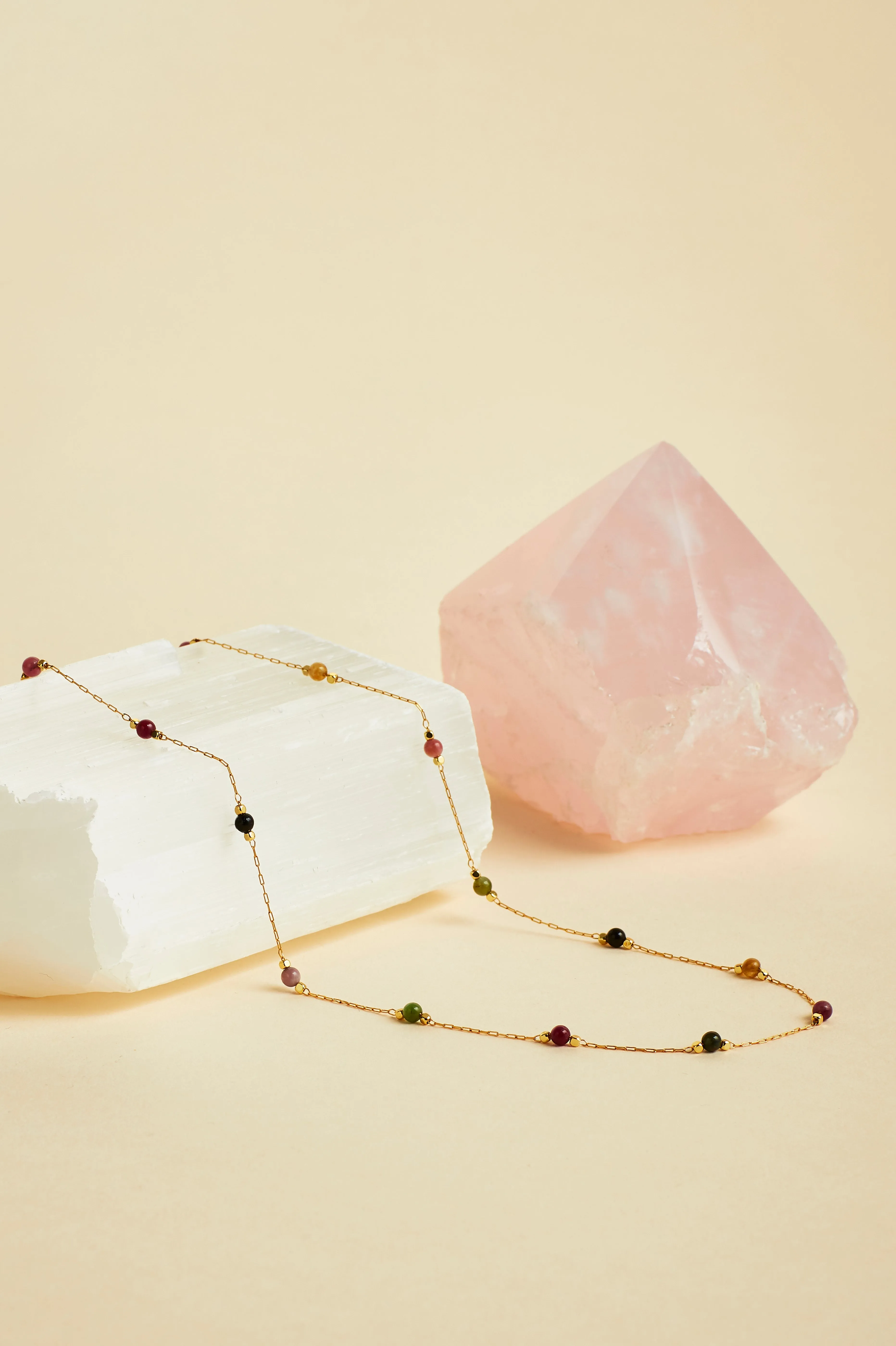 Wellness Tourmaline Gemstone Bead Necklace sold by Estella Bartlett product image thumbnail 4