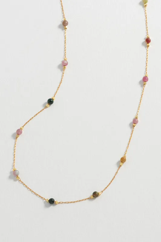 Wellness Tourmaline Gemstone Bead Necklace sold by Estella Bartlett