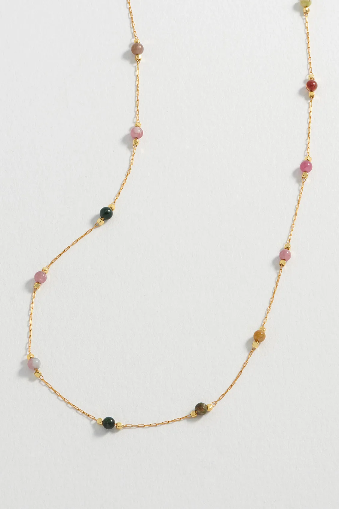 Wellness Tourmaline Gemstone Bead Necklace sold by Estella Bartlett