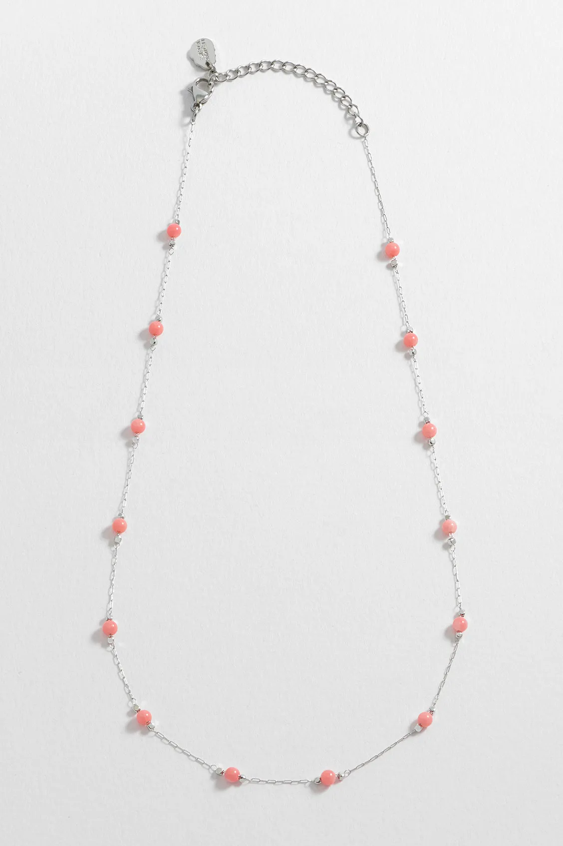 Wellness Coral Agate Gemstone Bead Necklace sold by Estella Bartlett product image thumbnail 5