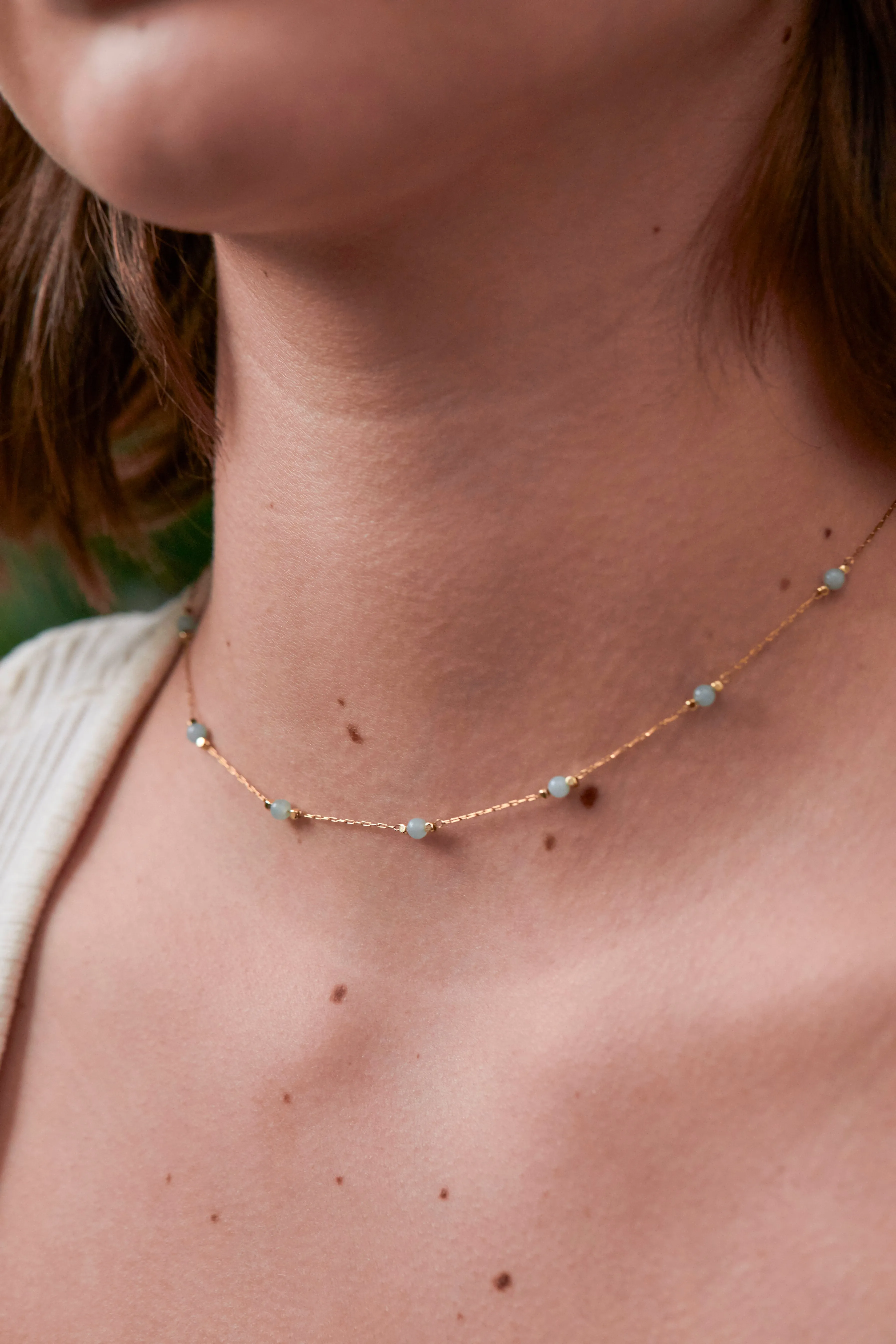 Wellness Amazonite Gemstone Bead Necklace sold by Estella Bartlett product image thumbnail 2