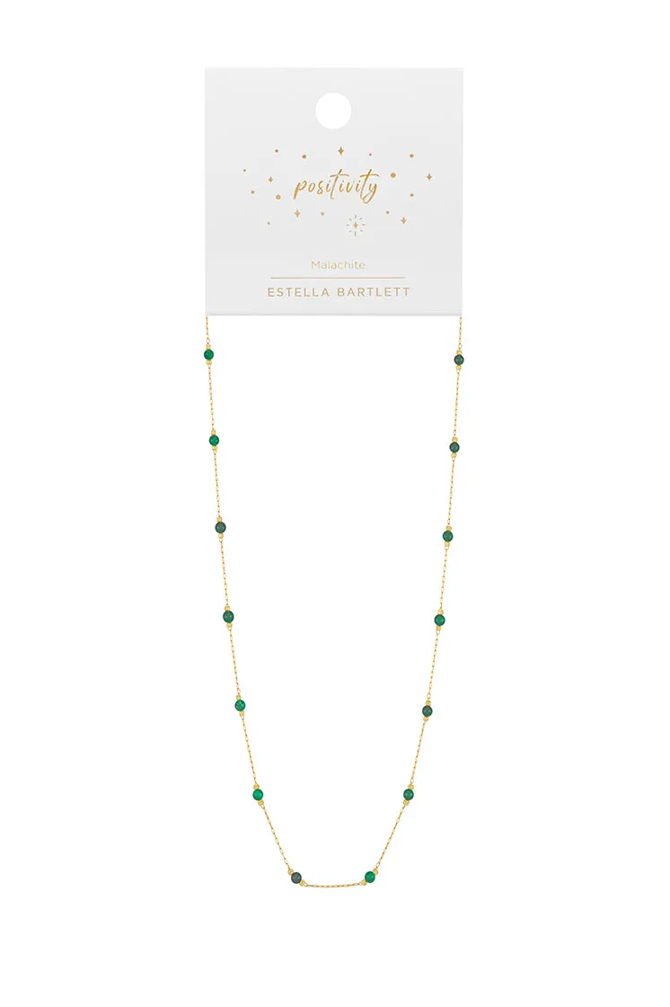 Wellness Malachite Gemstone Bead Necklace sold by Estella Bartlett product image thumbnail 3