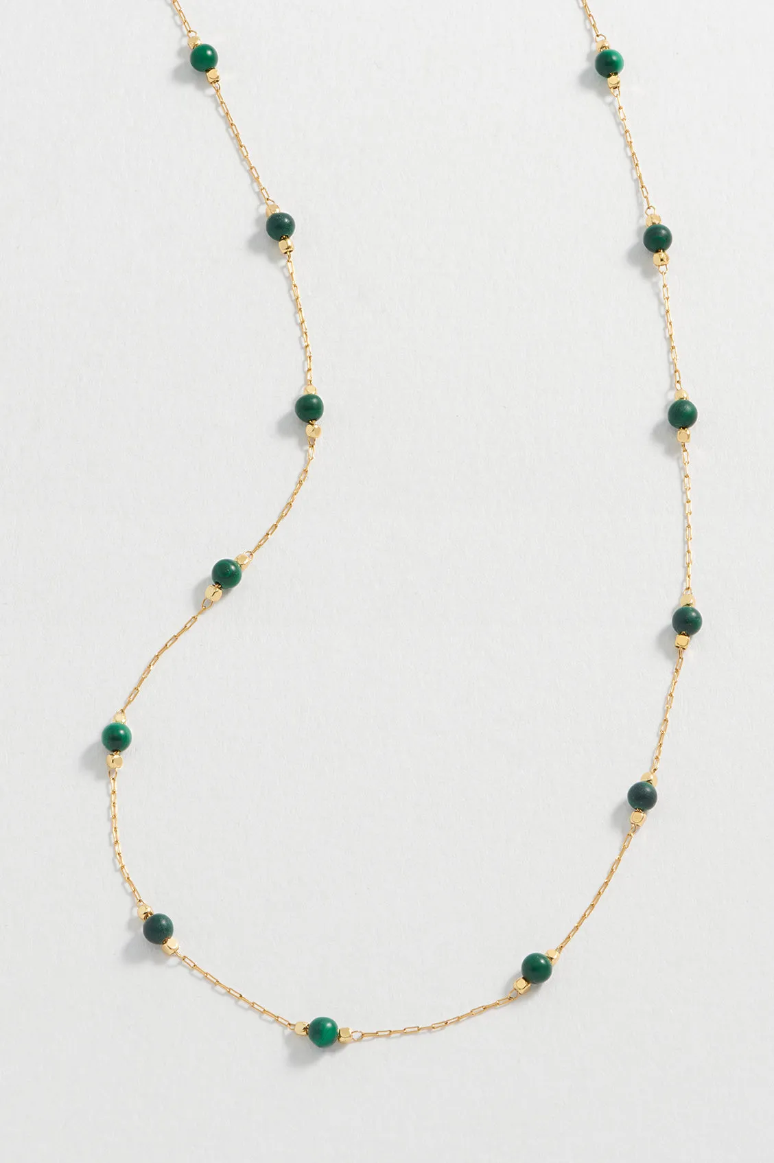 Wellness Malachite Gemstone Bead Necklace sold by Estella Bartlett