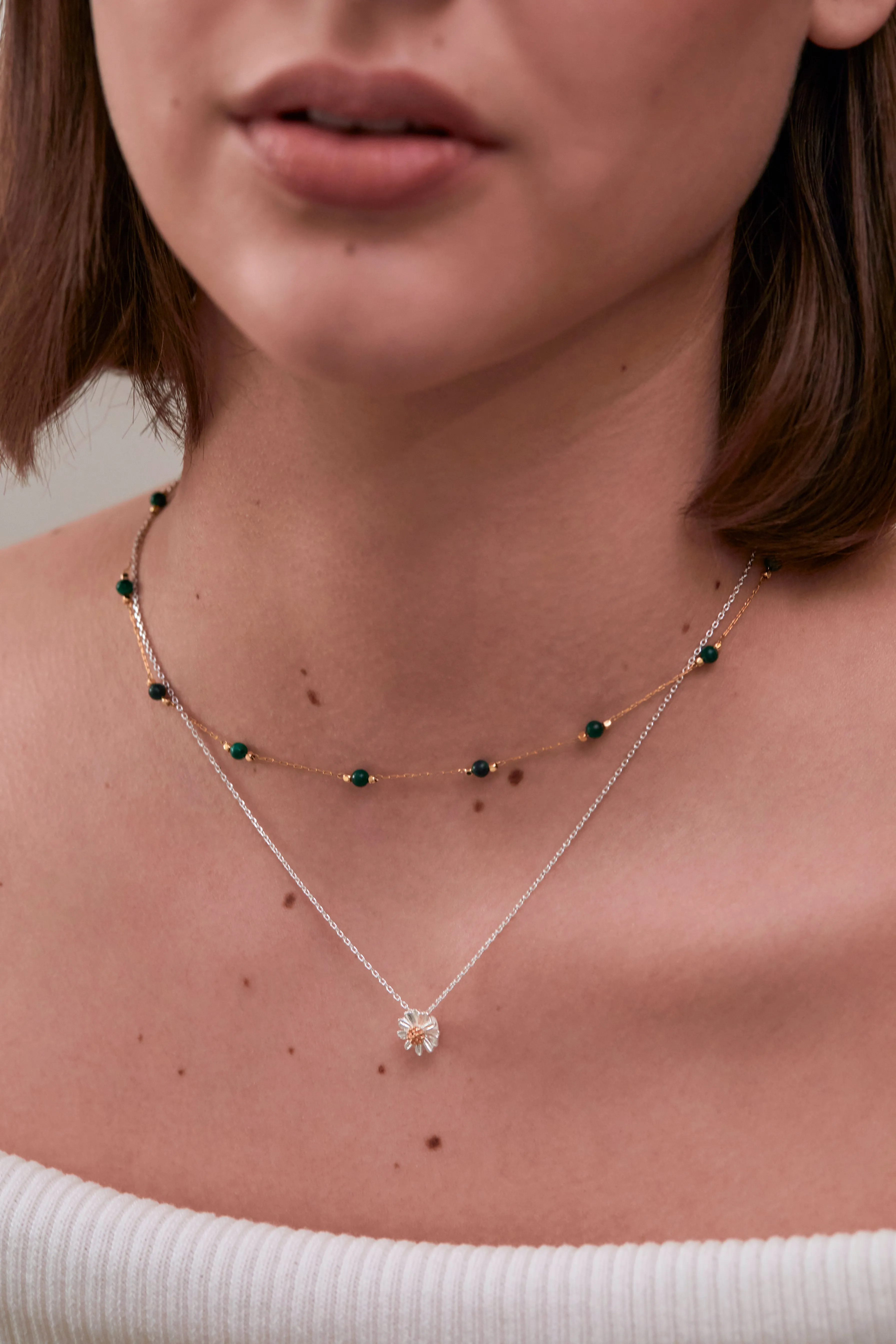 Wellness Malachite Gemstone Bead Necklace sold by Estella Bartlett product image thumbnail 2