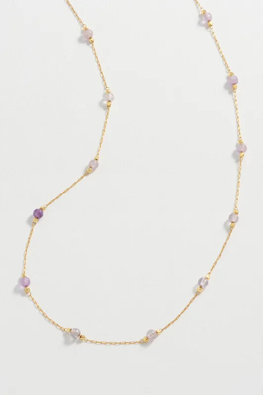 Wellness Amethyst Gemstone Bead Necklace sold by Estella Bartlett