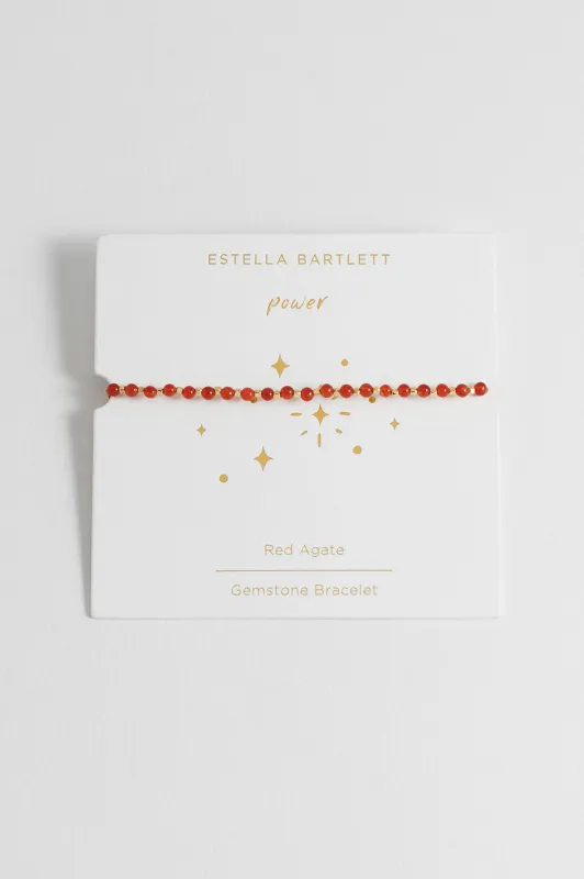 Wellness Red Agate Gemstone Amelia Bracelet sold by Estella Bartlett
