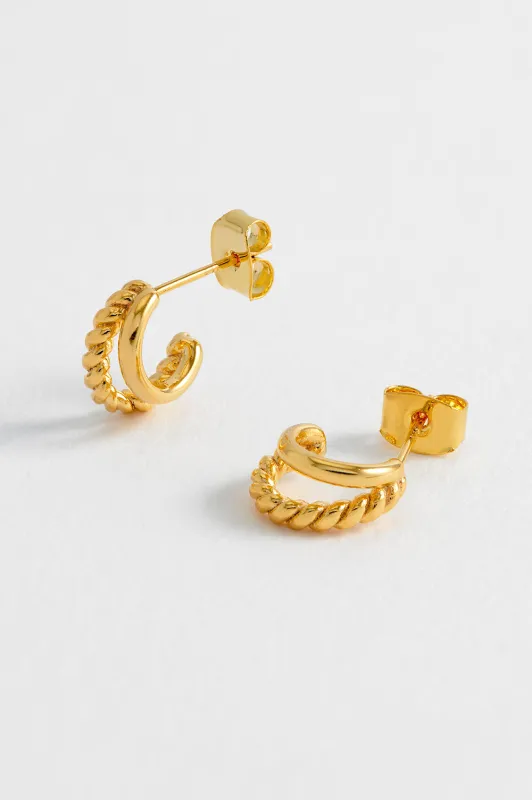 Plain And Twist Double Hoop Earrings sold by Estella Bartlett