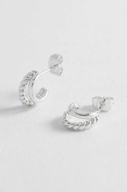 Plain And Twist Double Hoop Earrings sold by Estella Bartlett
