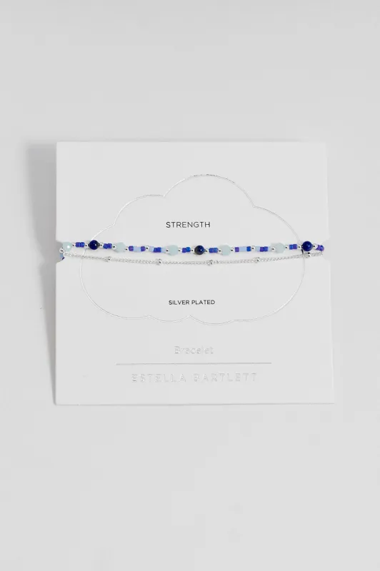 Mini Blue Gemstone Duo Chain Bracelet made by Estella Bartlett