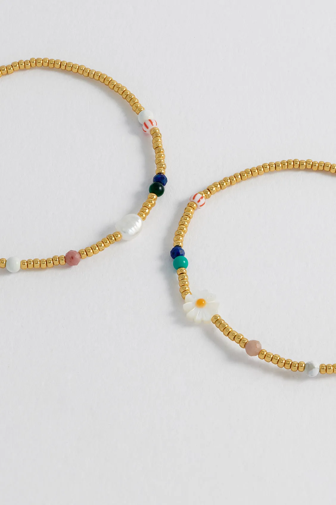 Mixed Glass, Pearl And Gemstone Duo Bracelet sold by Estella Bartlett product image thumbnail 5