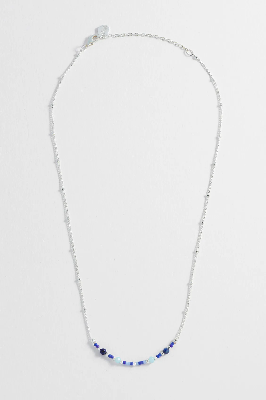 Mini Blue Beaded Chain Necklace sold by Estella Bartlett product image thumbnail 5