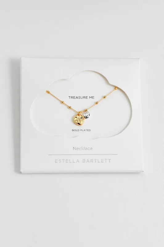 Triple Beaded Chain And Molton Pebbles Necklace sold by Estella Bartlett