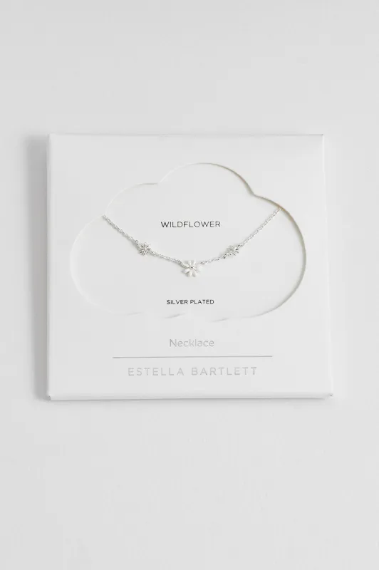 Triple Flower White Enamel Necklace sold by Estella Bartlett
