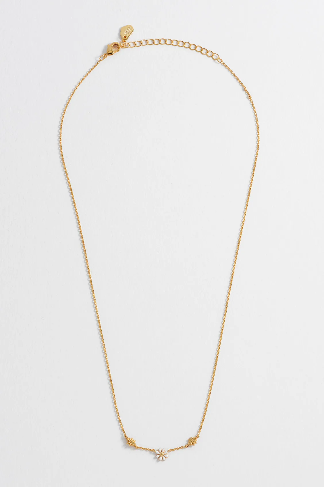Triple Flower White Enamel Necklace sold by Estella Bartlett product image thumbnail 5