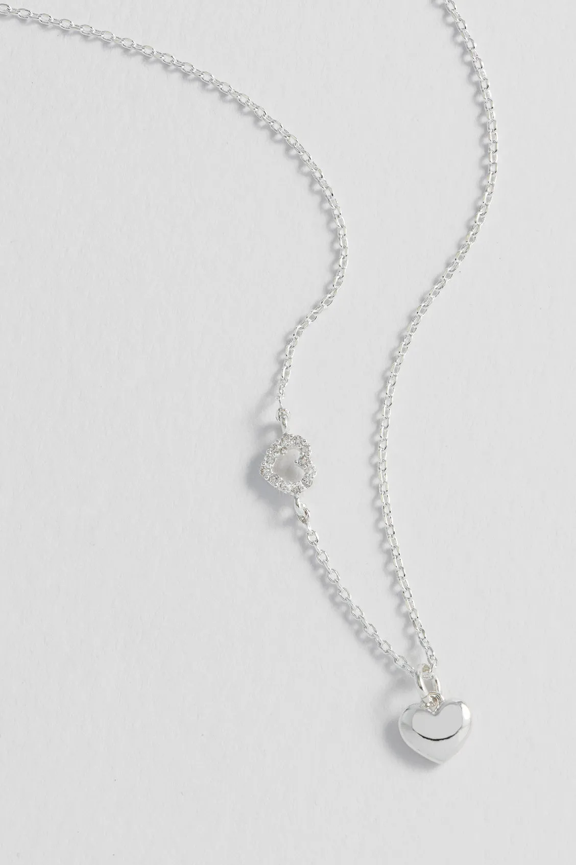 Heart Charm With Open Cz Heart Necklace sold by Estella Bartlett product image thumbnail 4