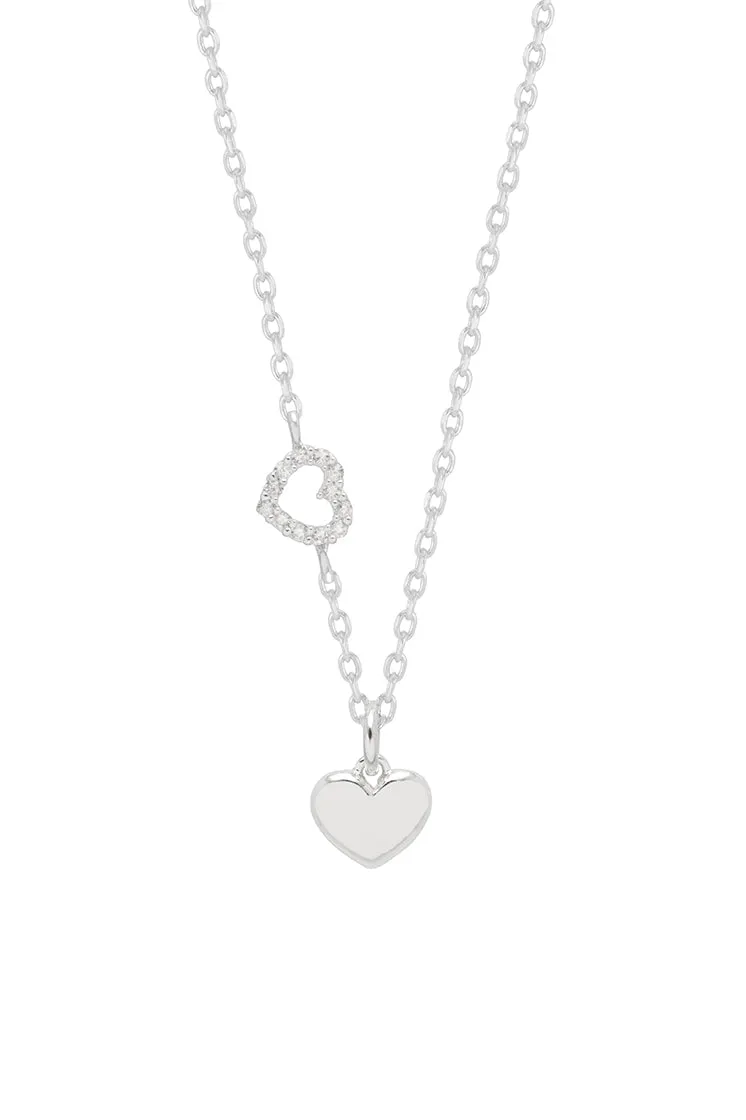 Heart Charm With Open Cz Heart Necklace sold by Estella Bartlett product image thumbnail 3