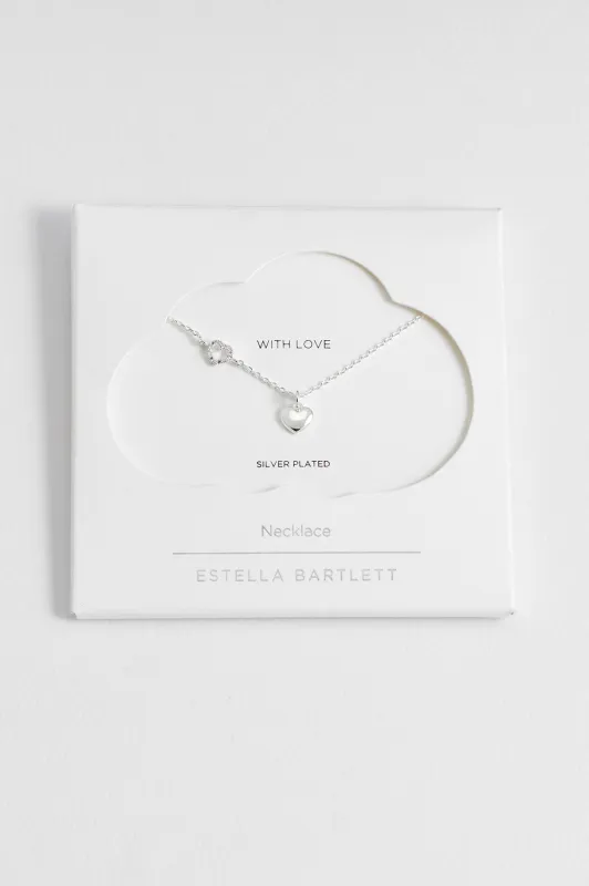 Heart Charm With Open Cz Heart Necklace sold by Estella Bartlett