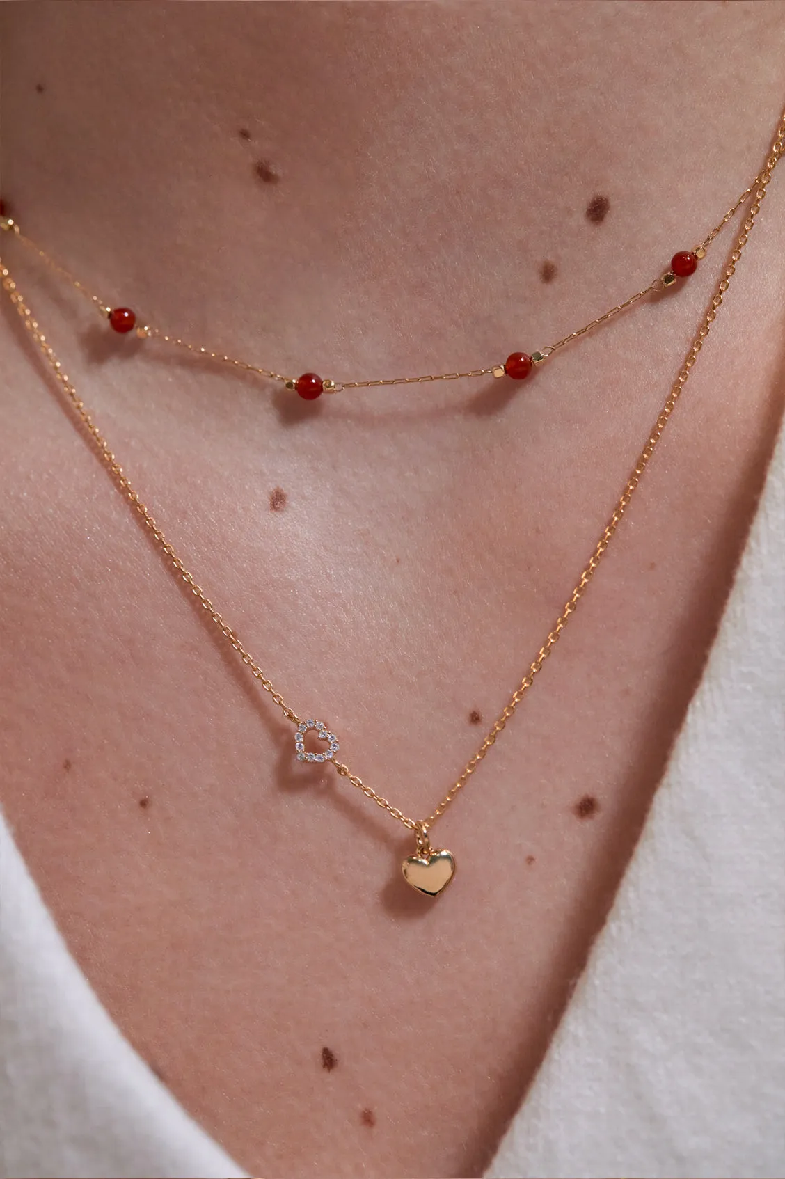 Heart Charm With Open Cz Heart Necklace sold by Estella Bartlett product image thumbnail 2