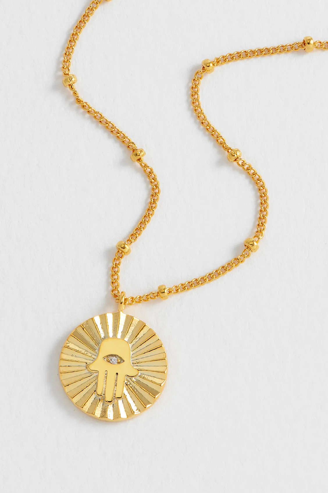 Boho Hamsa Hand Coin Necklace sold by Estella Bartlett product image thumbnail 4