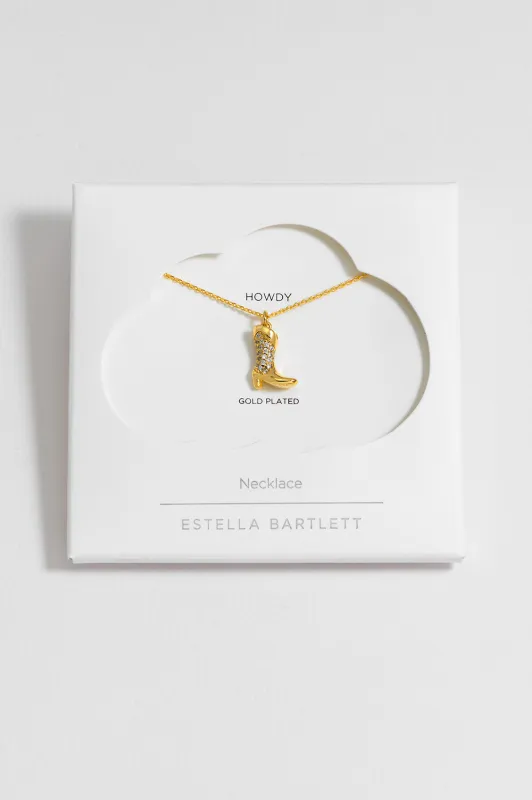 Pave Cowboy Boot Necklace sold by Estella Bartlett