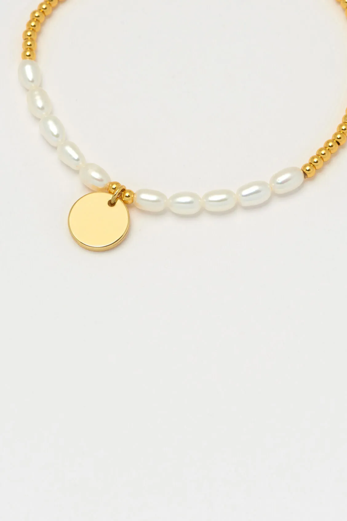 Pearl and Disc Charm Sienna Bracelet sold by Estella Bartlett product image thumbnail 4