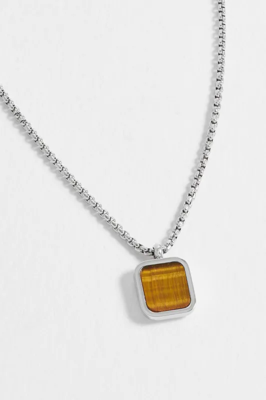 Men's Square Gemstone Pendant Necklace sold by Estella Bartlett