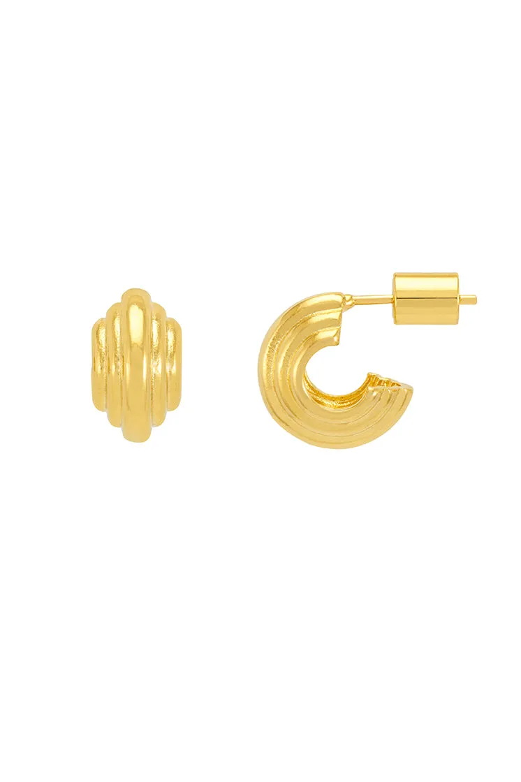 Ridged Mini Hoop Earrings sold by Estella Bartlett product image thumbnail 3