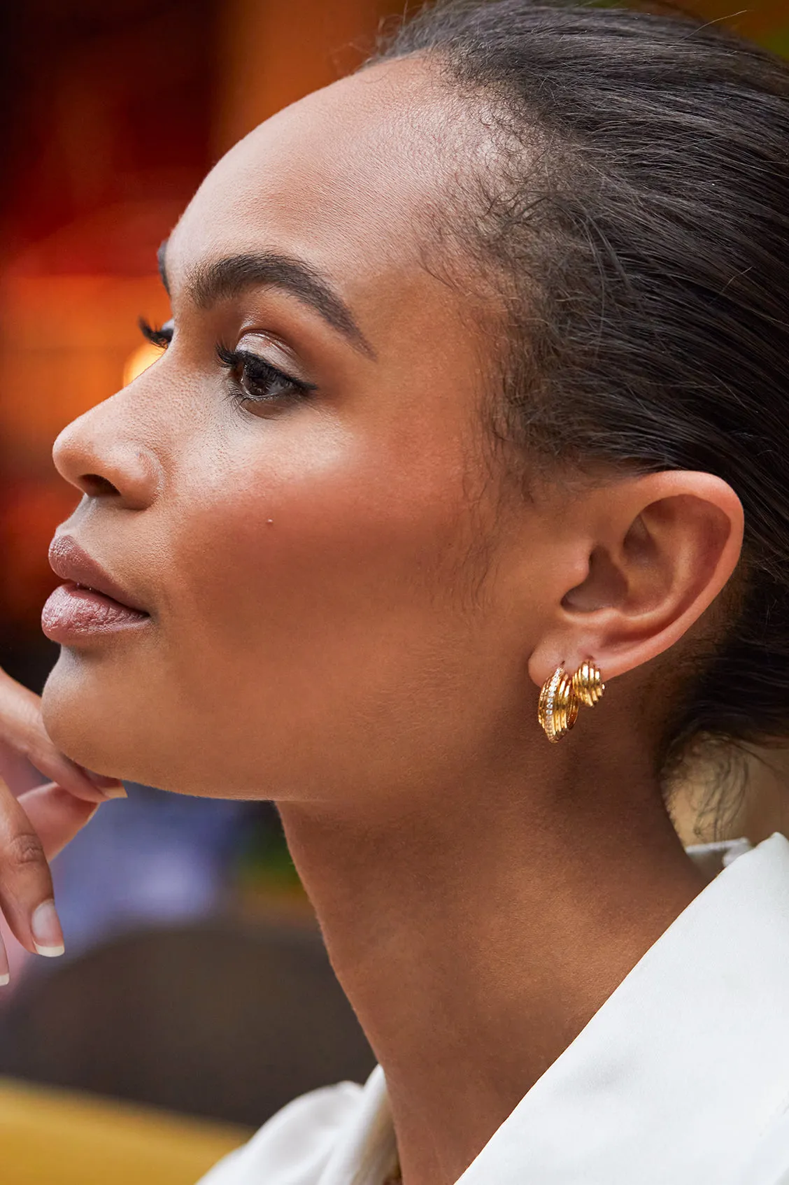 Ridged Mini Hoop Earrings sold by Estella Bartlett product image thumbnail 2