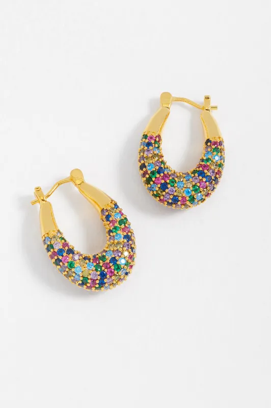 Rainbow CZ Chubby Oval Hoops sold by Estella Bartlett