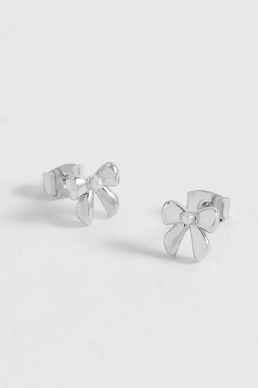 Pearl Bow Stud Earrings sold by Estella Bartlett