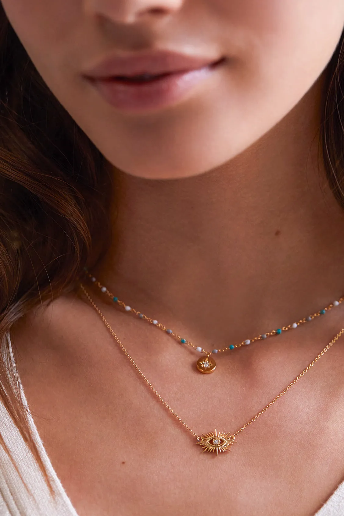 Evil Eye Star Burst Necklace sold by Estella Bartlett product image thumbnail 2