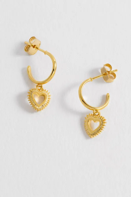 Heartburst Drop Hoop Earrings sold by Estella Bartlett