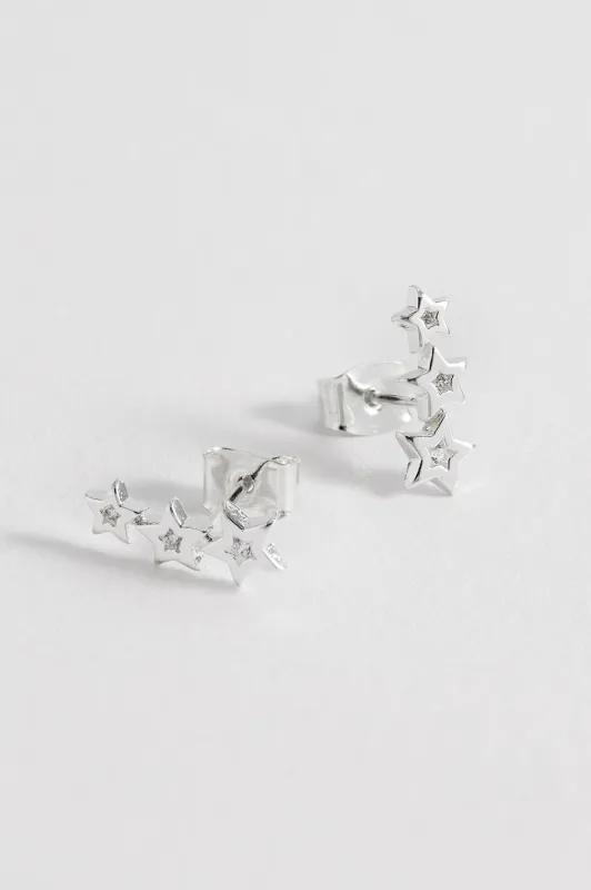 CZ Star Crawler Stud Earrings sold by Estella Bartlett