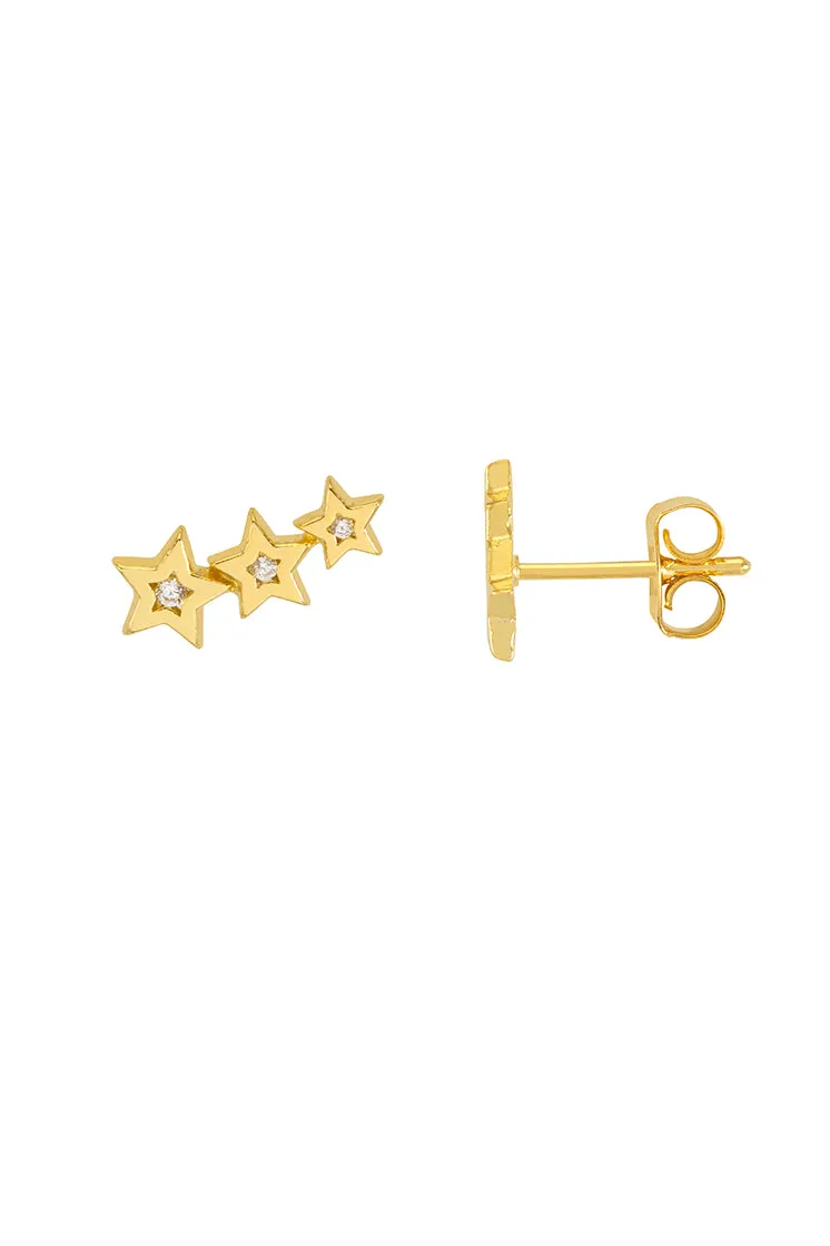 CZ Star Crawler Stud Earrings sold by Estella Bartlett product image thumbnail 5