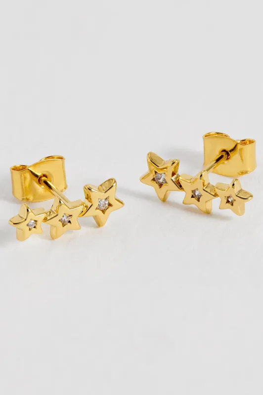 CZ Star Crawler Stud Earrings sold by Estella Bartlett