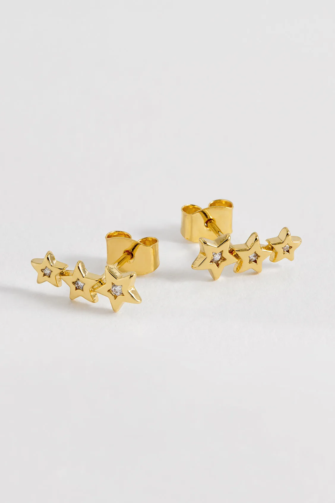 CZ Star Crawler Stud Earrings sold by Estella Bartlett product image thumbnail 4