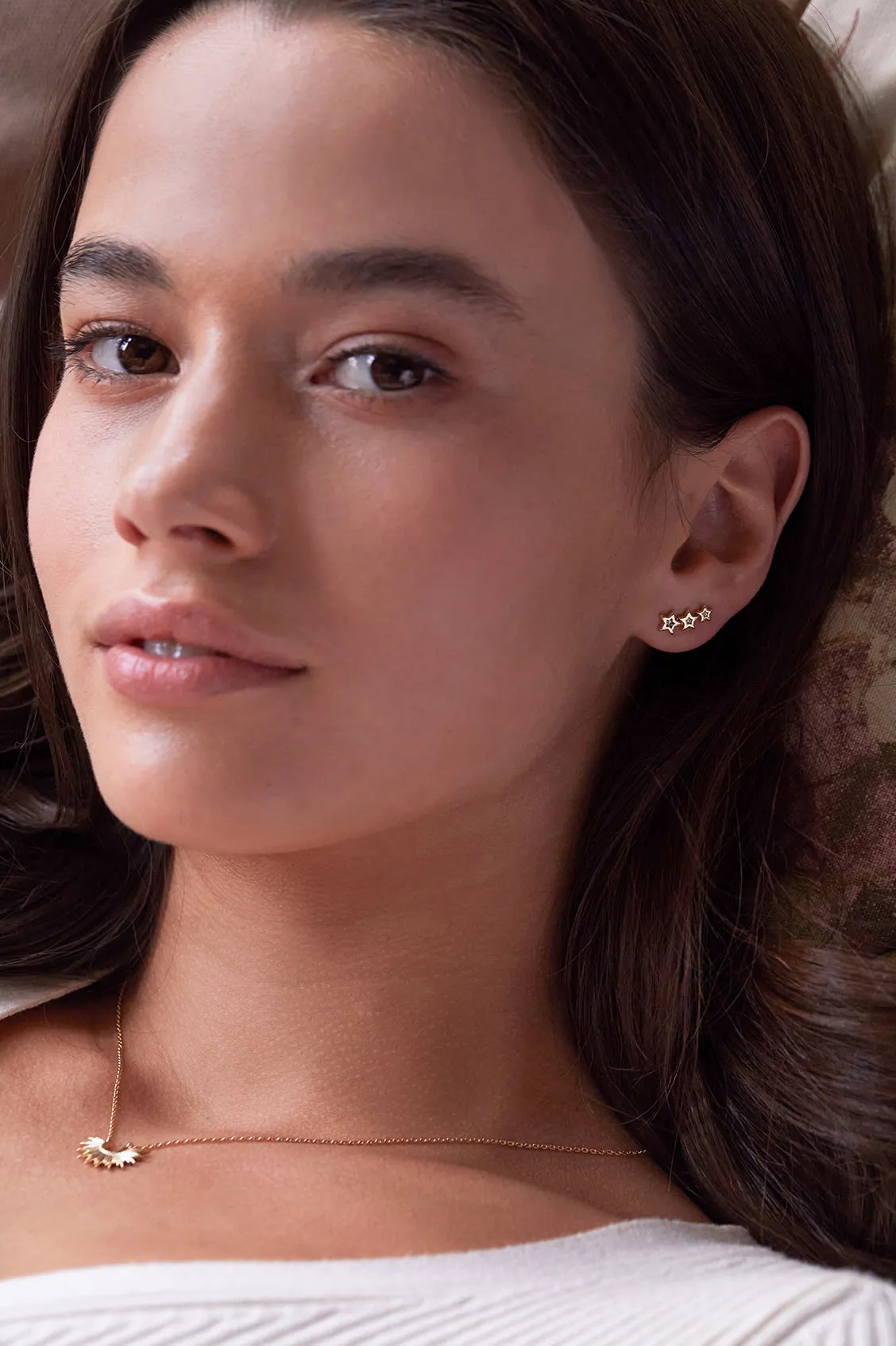 CZ Star Crawler Stud Earrings sold by Estella Bartlett product image thumbnail 2