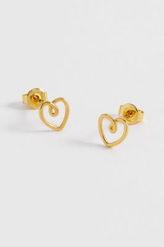 Doodle Heart Stud Earrings sold by Estella Bartlett