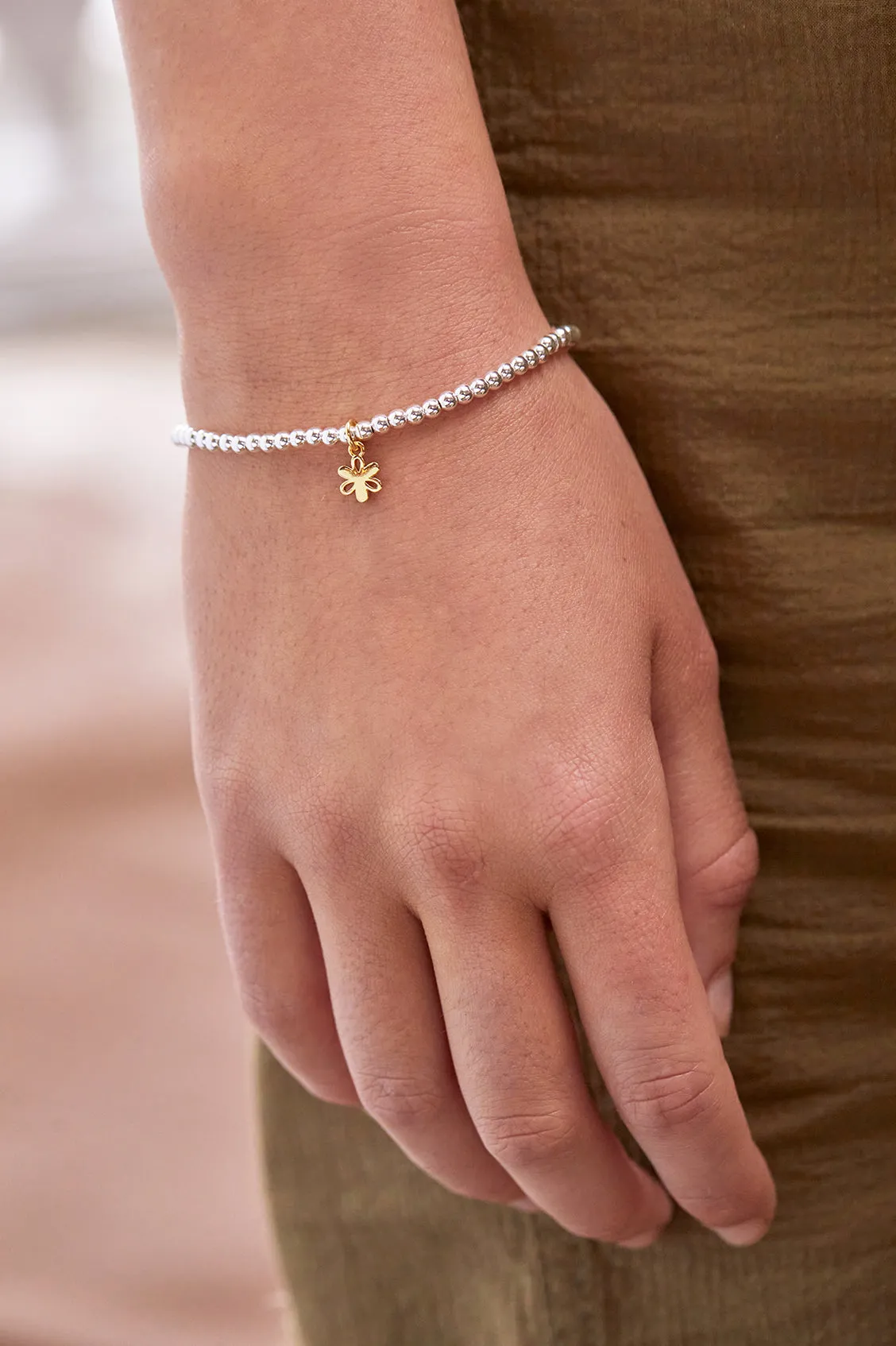 Sienna Beaded Open Petal Flower Charm Bracelet sold by Estella Bartlett product image thumbnail 4