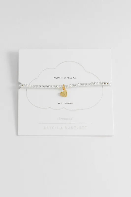 Sienna Beaded Folded Heart Charm Bracelet sold by Estella Bartlett