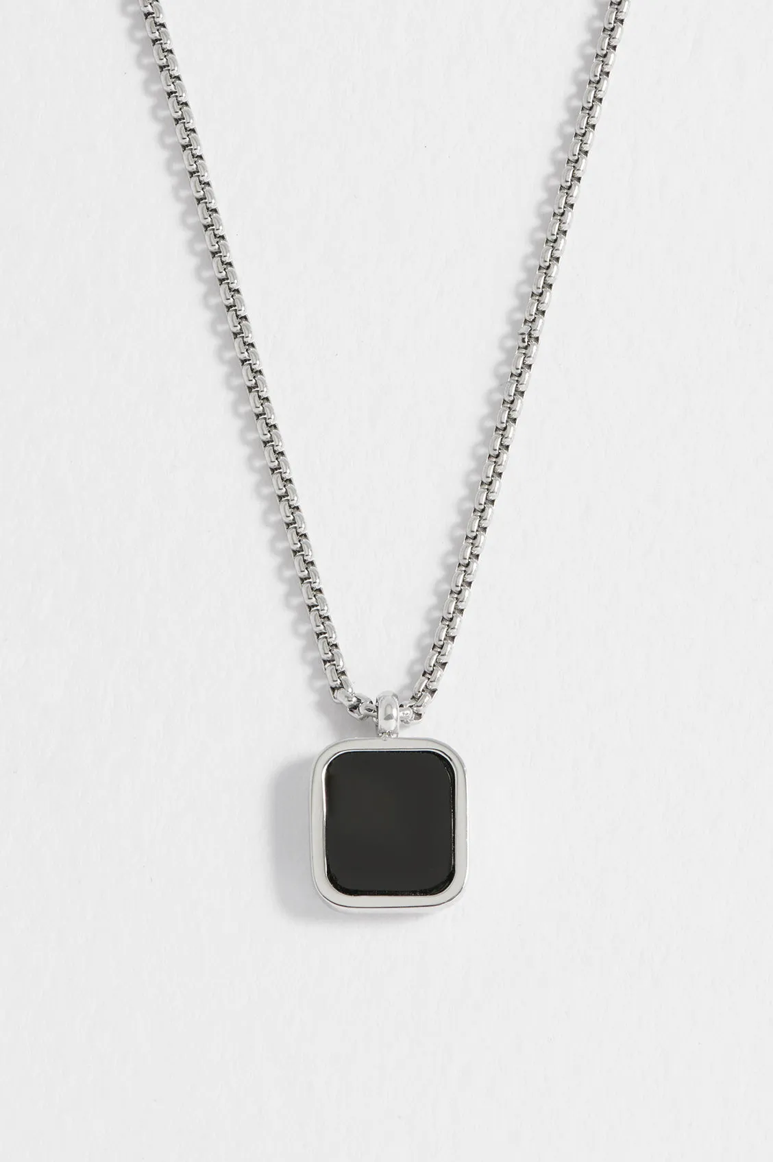 Men's Square Gemstone Pendant Necklace sold by Estella Bartlett