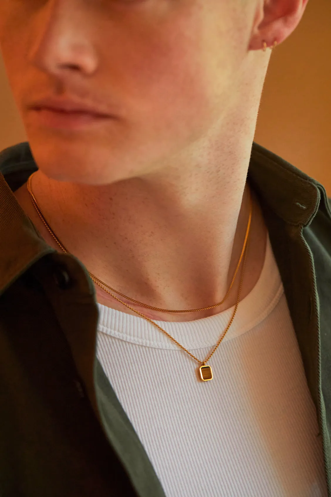 Men's Square Gemstone Pendant Necklace sold by Estella Bartlett product image thumbnail 5